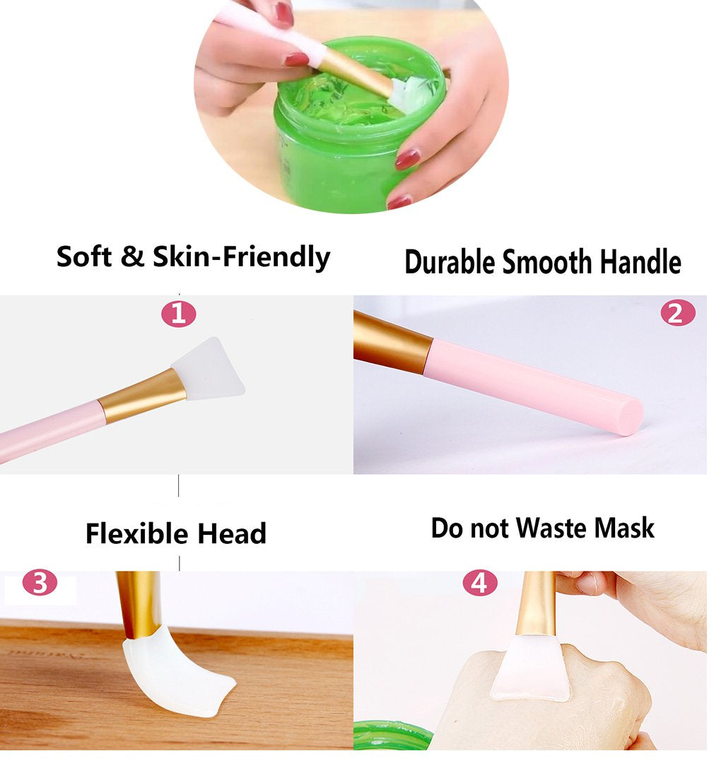 2 Pc Silicone Facial Mask Brush Hairless Face Mask Brush Makeup Applicator Brush Mask Mud Brush Tools Mask Applicator Makeup Cosmetic Brush for Facial Eye Body Mask DIY Needs