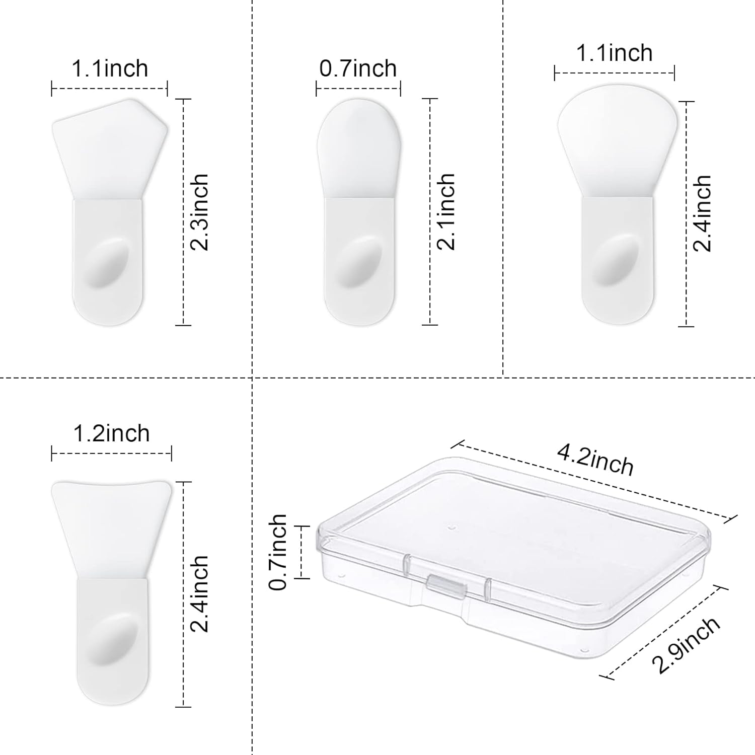 4PCS Face Mask Applicator Brushes,  Soft Silicone Face Mask Brush Portable Makeup Spatula for Cosmetic Mask, Mud, Clay Mask, Eye Mask, Body Lotion