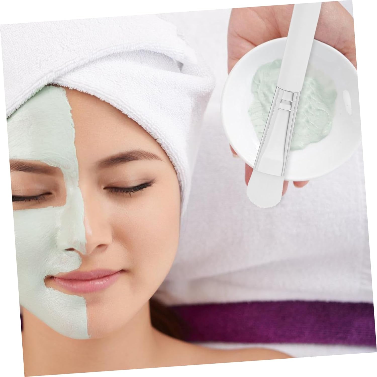 3Pcs Facial Mask Applicator Soft Brush for Even Skincare Application Delicate White Wooden Handle for Mud Masks and Beauty Treatments Reusable and Travel-Friendly