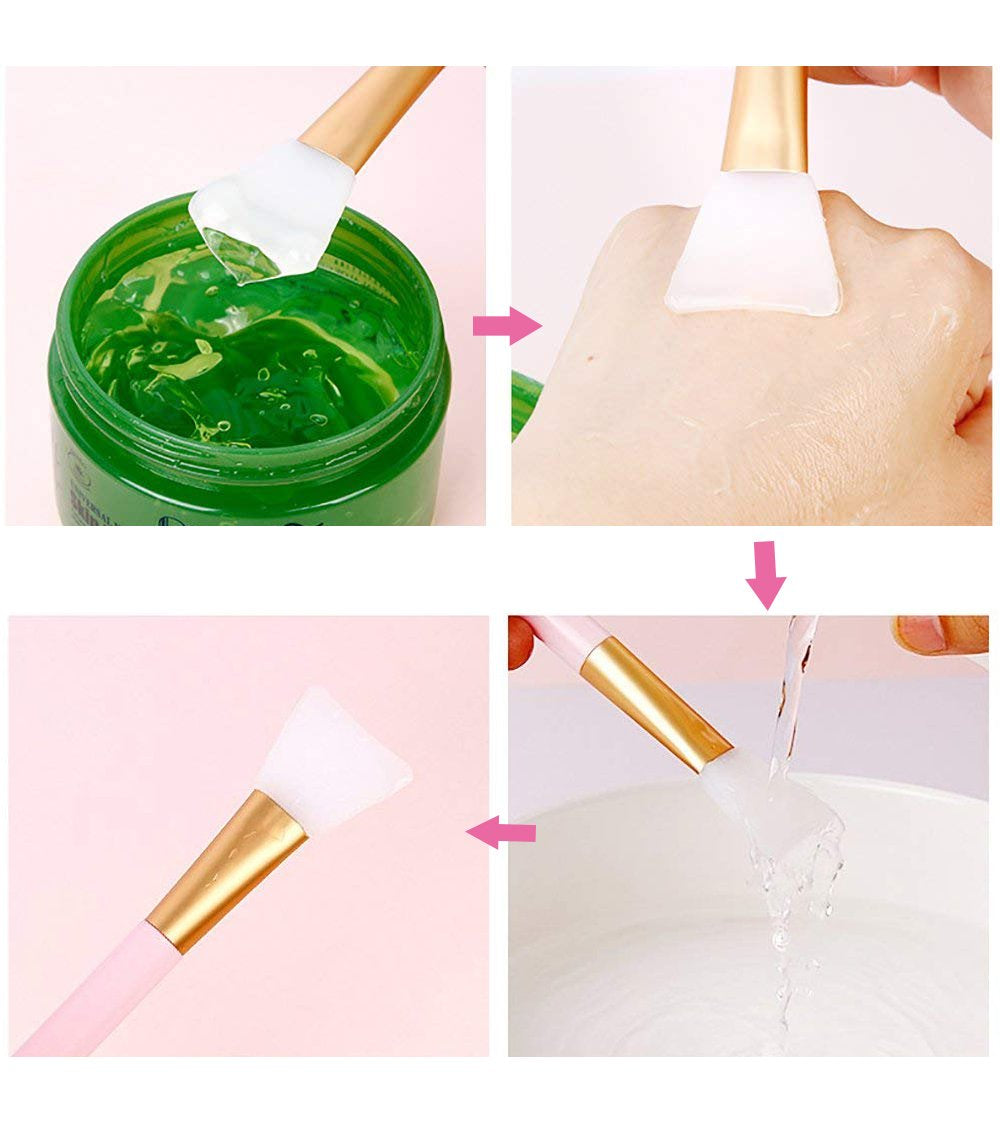 2 Pc Silicone Facial Mask Brush Hairless Face Mask Brush Makeup Applicator Brush Mask Mud Brush Tools Mask Applicator Makeup Cosmetic Brush for Facial Eye Body Mask DIY Needs