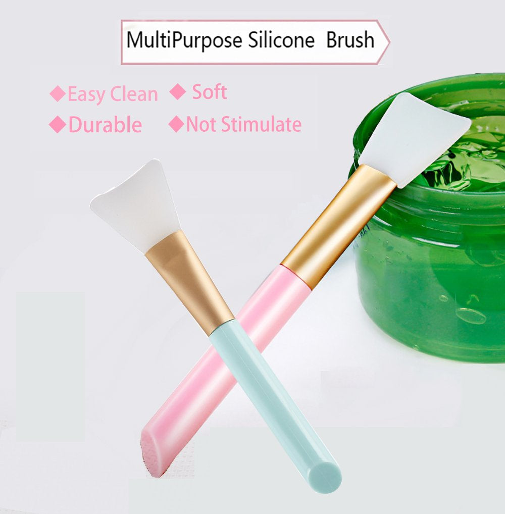 2 Pc Silicone Facial Mask Brush Hairless Face Mask Brush Makeup Applicator Brush Mask Mud Brush Tools Mask Applicator Makeup Cosmetic Brush for Facial Eye Body Mask DIY Needs